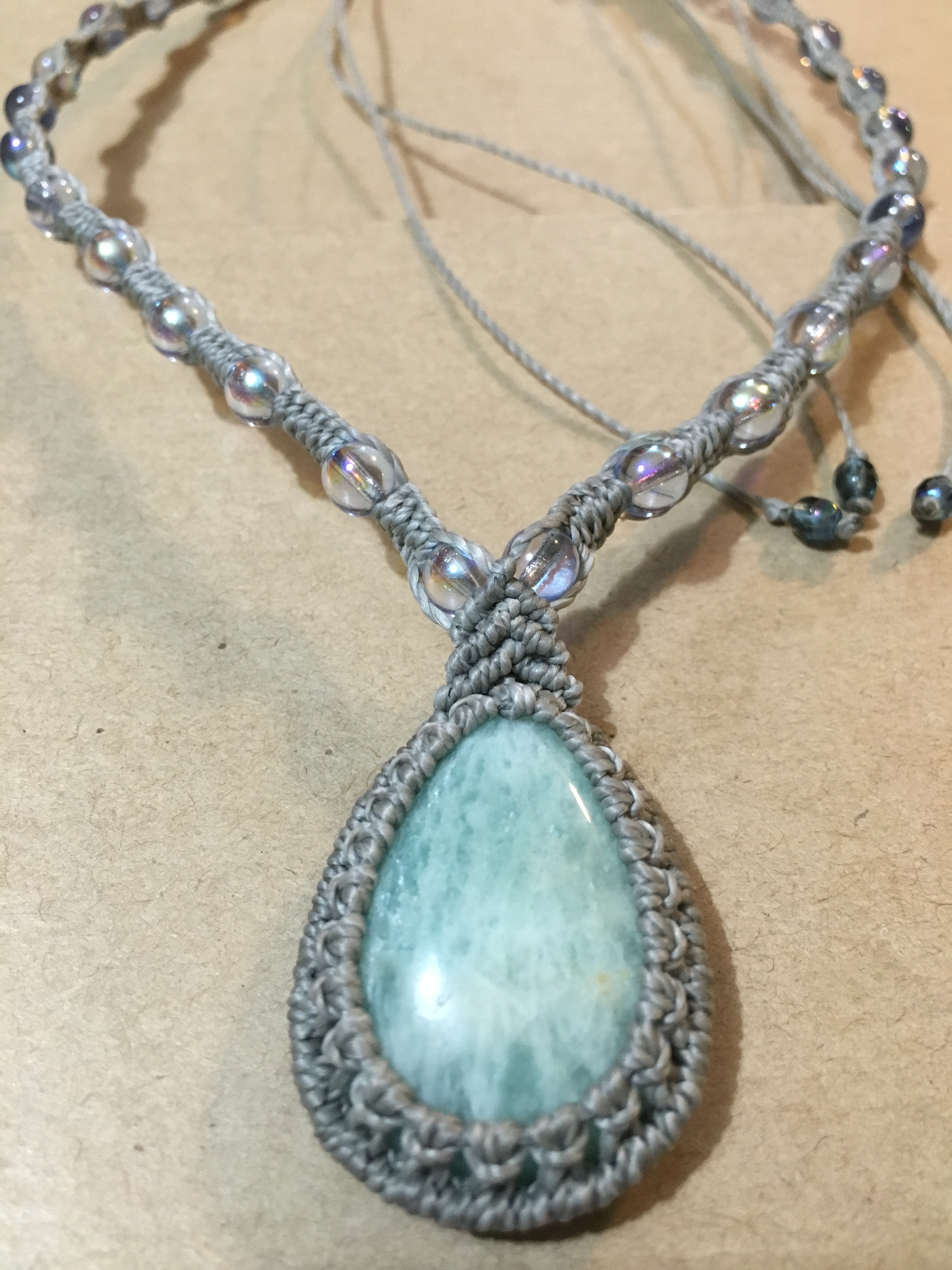 Amazonite & Iridescent Czech Glass – SOLD