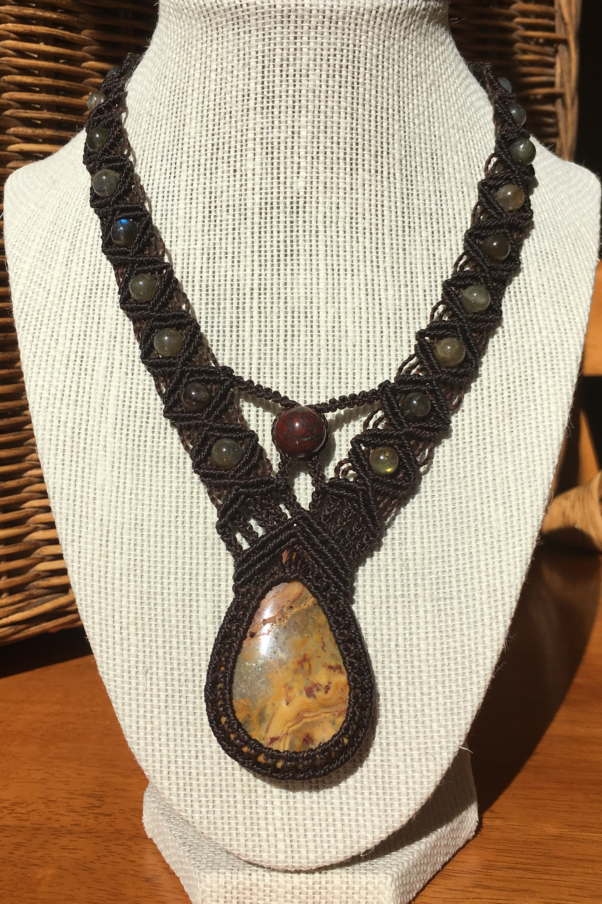 Yellow Lace Agate with Red Jasper & Labradorite