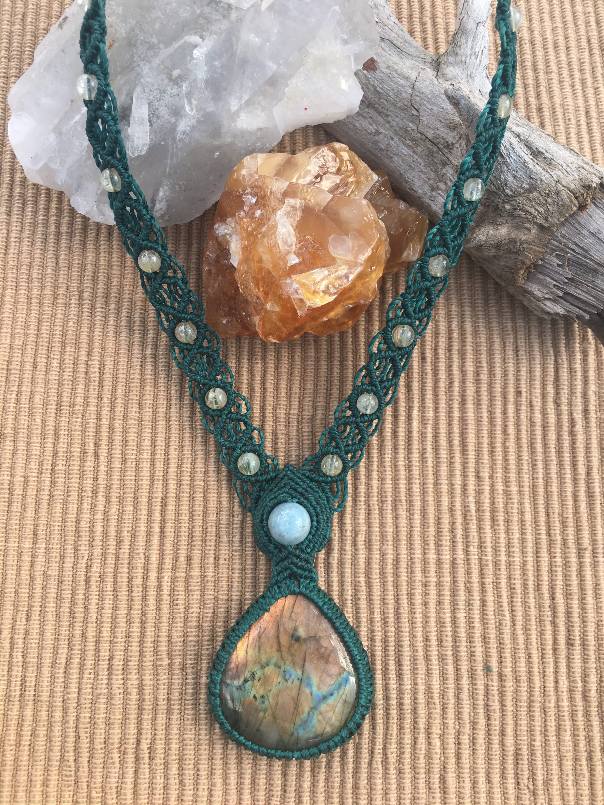 Yellow Labradorite, Aquamarine & Citrine