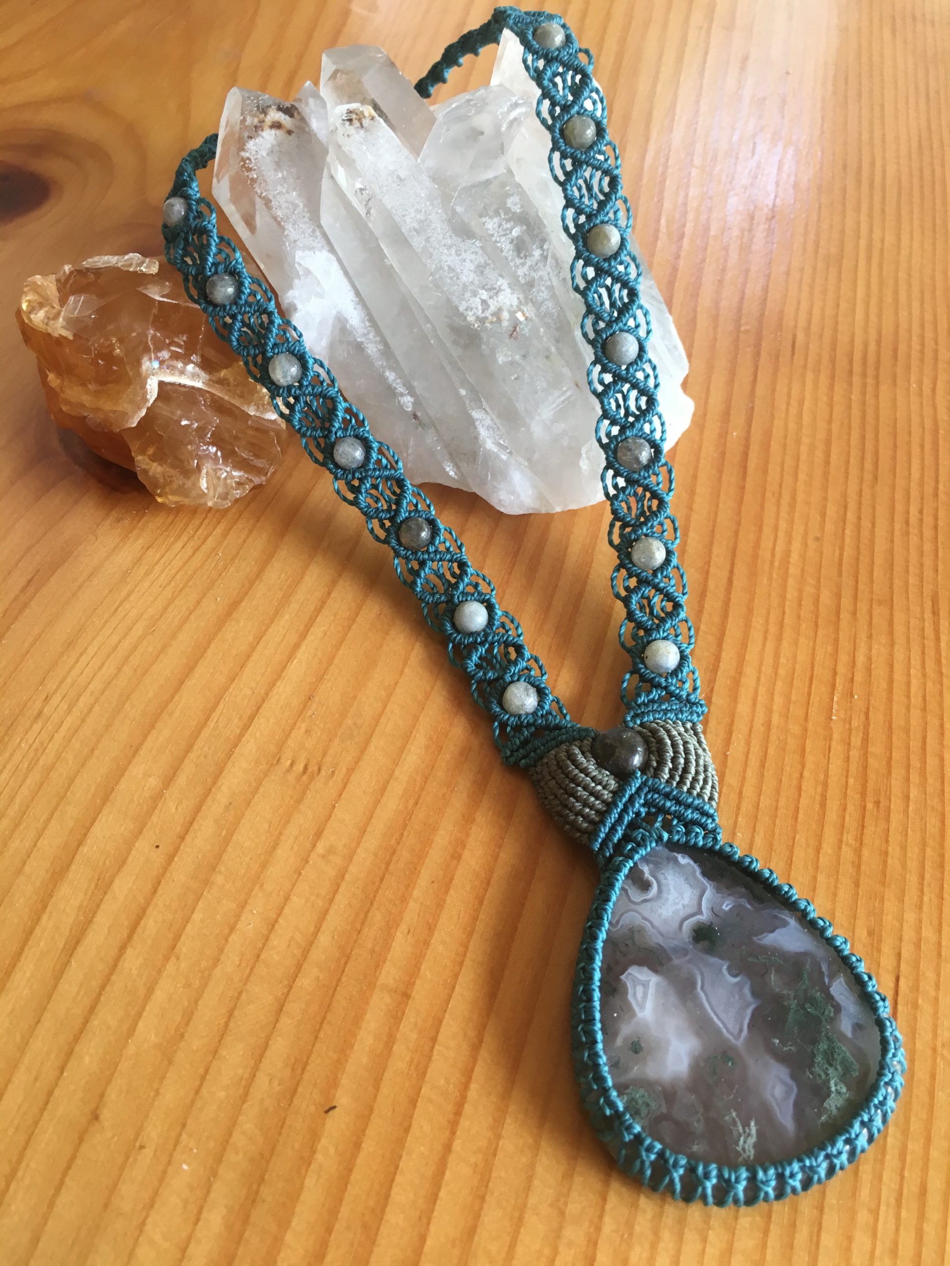 Moss Agate, Labradorite & Gray Moonstone